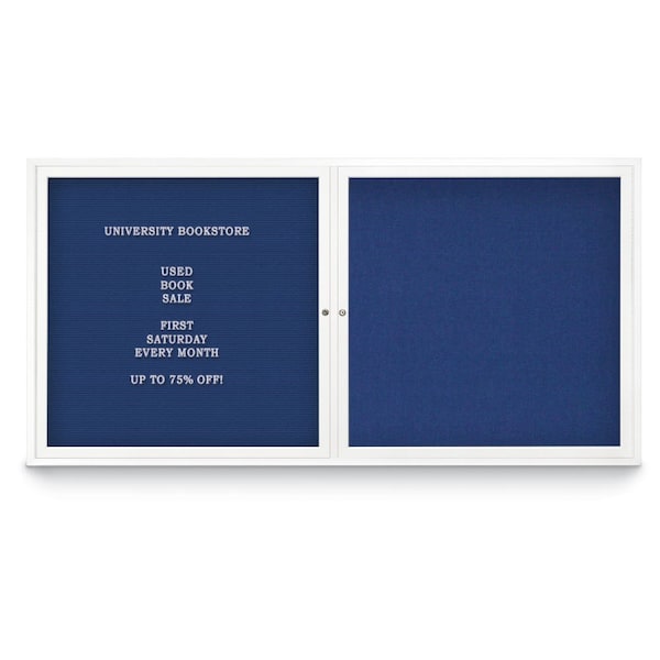 Corkboard, Single Door, Radius Frame, 18x24", Satin/Buff
